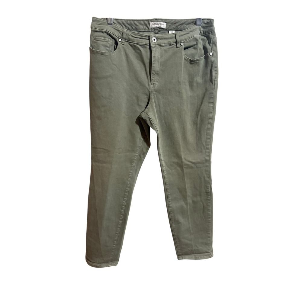 Coldwater‎ Creek Natural Fit Olive Green Straight Leg Jeans Women's Size 12